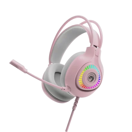 Auriculares Gamer | Marvo Akari H8325 PK | USB + 3.5 mm | RGB | Rosa | 50 mm Auriculares Gamer | Marvo Akari H8325 PK | USB + 3.5 mm | RGB | Rosa | 50 mm