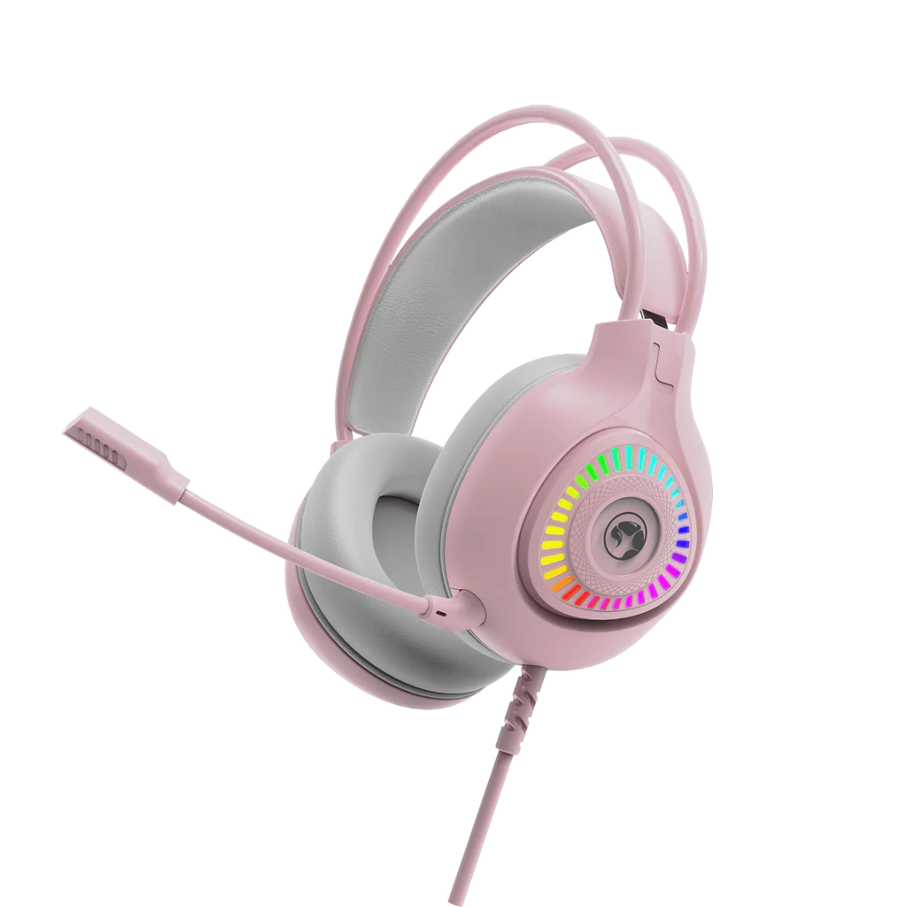 6932391932254 1 Auriculares Gamer | Marvo Akari H8325 PK | USB + 3.5 mm | RGB | Rosa | 50 mm
