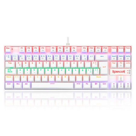Teclado Gamer | Redragon Kumara K552W-KR | Mecánico | Blanco | USB | Iluminación Rainbow | Switch Red | Compacto | Español Teclado Gamer | Redragon Kumara K552W-KR | Mecánico | Blanco | USB | Iluminación Rainbow | Switch Red | Compacto | Español
