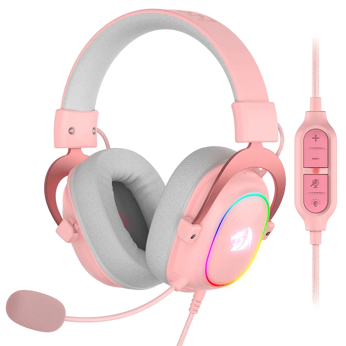 6950376708656_1.webp Auriculares Gamer | Redragon Zeus X H510P-RGB | Rosa | Sonido Envolvente 7.1 | Micrófono Extraíble | RGB | USB | PC y Consolas - Imagen 3