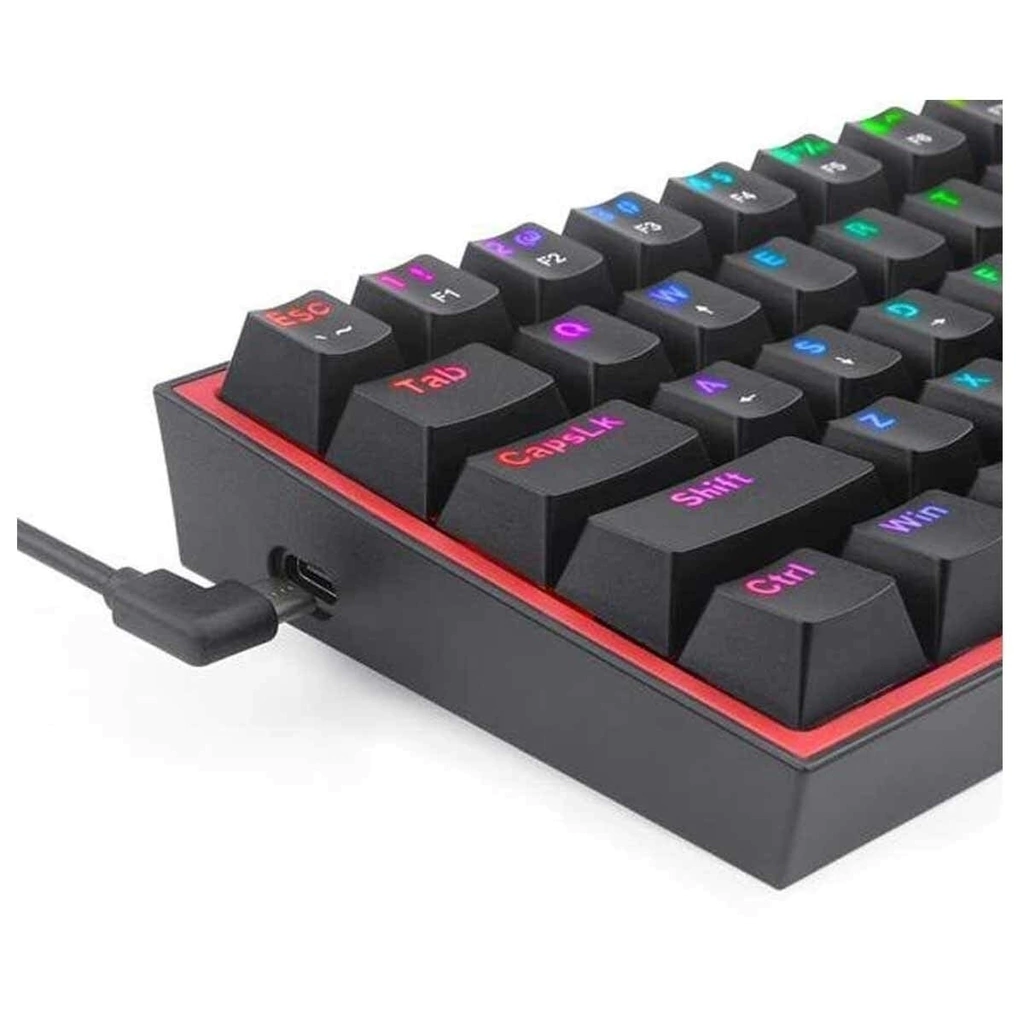 6950376714367 3 Teclado Gamer | Redragon Fizz Pro K616-RGB | Mecánico | Inalámbrico | 3 Modos | RGB | Switch Red | 60% | Negro - Imagen 3