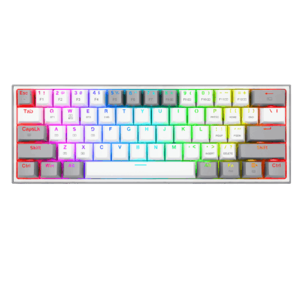 Teclado Gamer | Redragon Fizz Pro K616-RGB-SP WG | Mecánico | Blanco y Gris | Inalámbrico | 3 Modos | RGB | Switch Red | 60% Teclado Gamer | Redragon Fizz Pro K616-RGB-SP WG | Mecánico | Blanco y Gris | Inalámbrico | 3 Modos | RGB | Switch Red | 60%