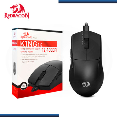 6950376721983 5 Mouse Gamer | Redragon King 1K M724 | Cableado USB | 12.400 DPI | 42 g Ultraligero | Negro - Imagen 5