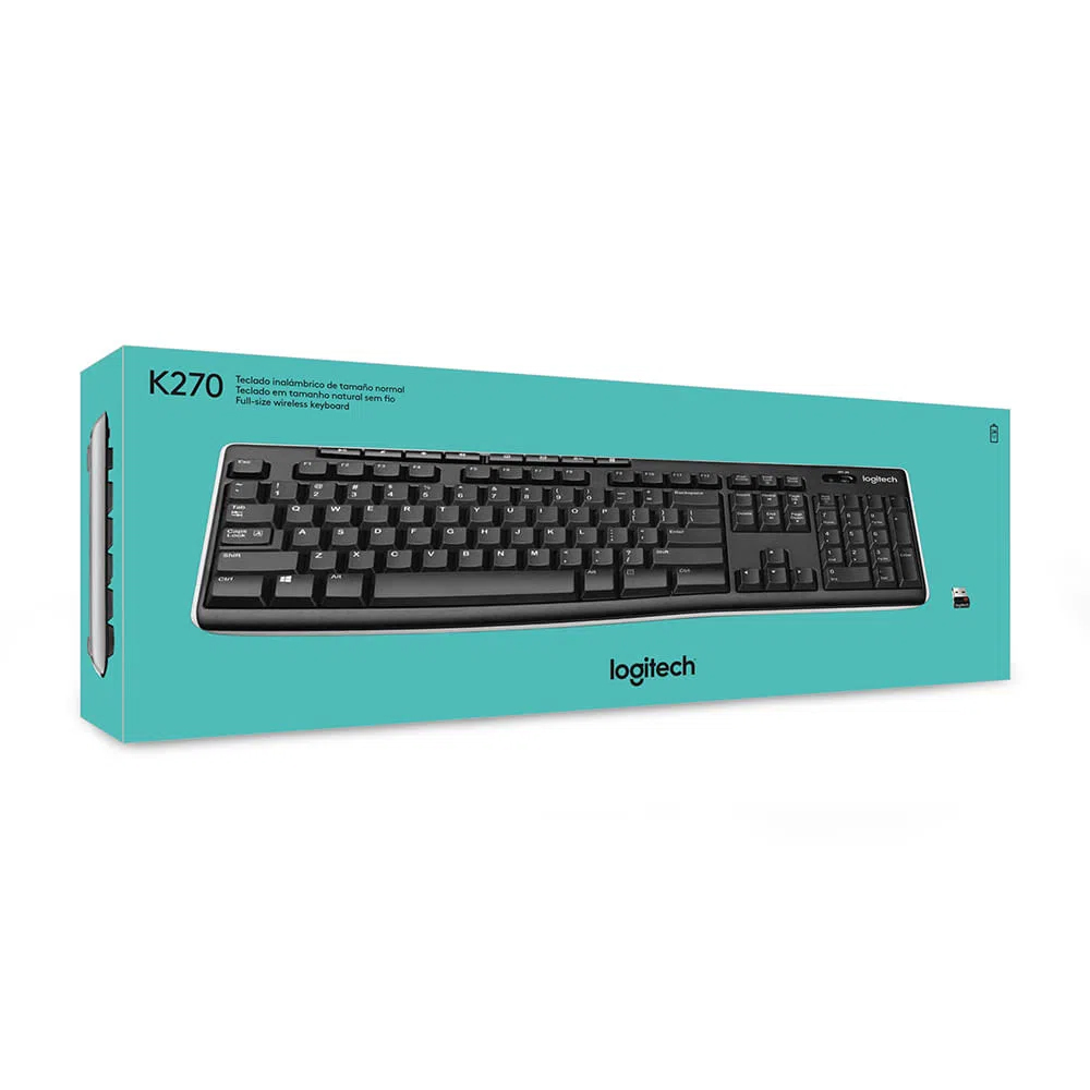 097855088789 4 Teclado Inalámbrico | Logitech K270 Wireless Keyboard Negro/Gris – Receptor 2.4 GHz | 920-004426 - Imagen 4