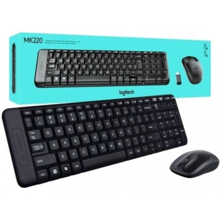 Combo Teclado + Mouse Inalámbrico | Logitech Wireless MK220 | 2.4 GHz | Receptor USB Nano | Compacto Negro/Gris Combo Teclado + Mouse Inalámbrico | Logitech Wireless MK220 | 2.4 GHz | Receptor USB Nano | Compacto Negro/Gris