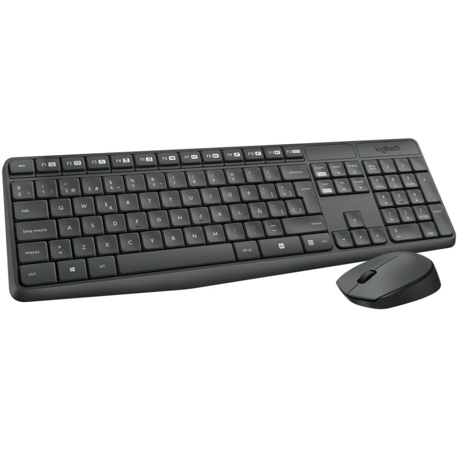 097855120199 1 Combo Teclado + Mouse Inalámbrico | Logitech MK235 Wireless Keyboard and Mouse Combo | 2.4 GHz | USB Nano Receptor | Negro