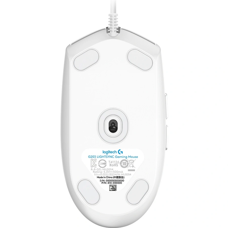 097855155986 3 Mouse Gamer | Logitech G203 LIGHTSYNC White | USB | Blanco | 200-8000 DPI | RGB | 6 Botones - Imagen 3