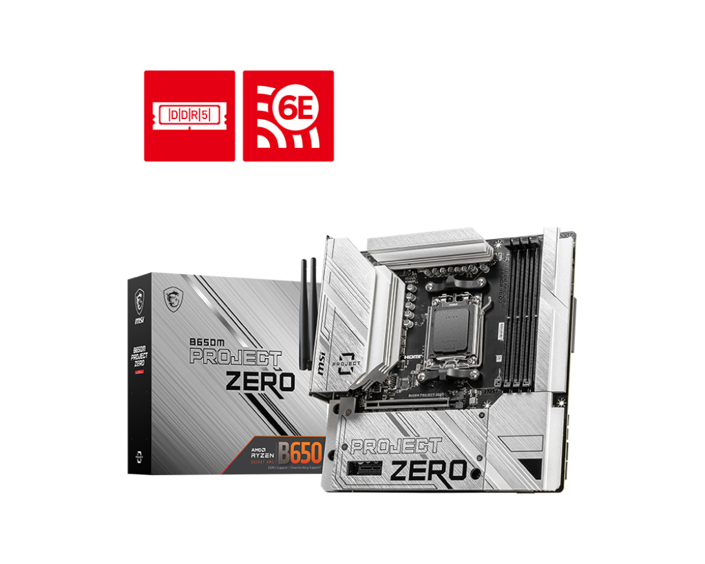 1024 (5) Motherboard MSI B650M Project Zero | AM5 | B650 | DDR5 | mATX