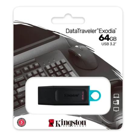 Pendrive Kingston DataTraveler Exodia 64GB | USB 3.2 | Negro DTX/64GB