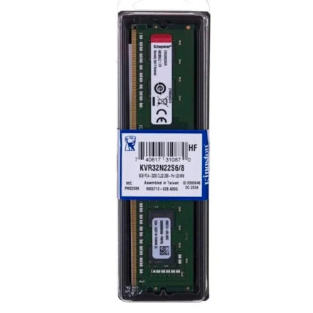 Memoria RAM Kingston 8GB DDR4 3200MHz UDIMM CL22 1.2V | para PC de Escritorio | Velocidad y Confiabilidad – KVR32N22S8/8