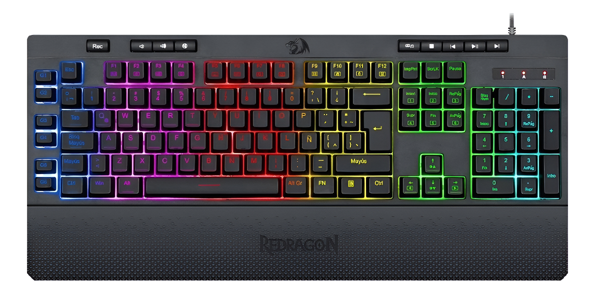 631941-MLA89865125529_082025-F Teclado Gamer Redragon Shiva Black | Membrana Español | RGB K512RGB-1-SP - Imagen 2