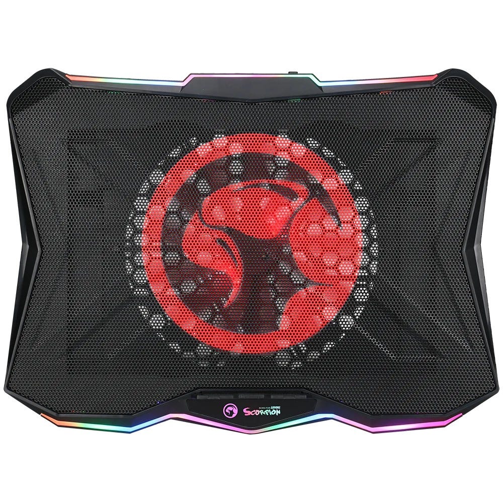 6932391921951 2 Base Cooler para Notebook | Marvo FN-40 | Soporte Ajustable | Ventilador 180 mm | RGB | USB Doble | Hasta 17″ - Imagen 2