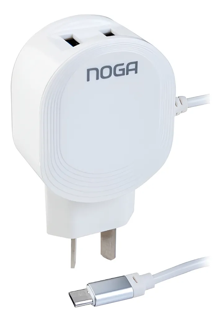 D_NQ_NP_2X_617749-MLA93517655425_092025-F Cargador de Celular Noga NGH-3C | 2 Puertos USB 3A + Cable Tipo-C | Carga Rápida ⚡📱