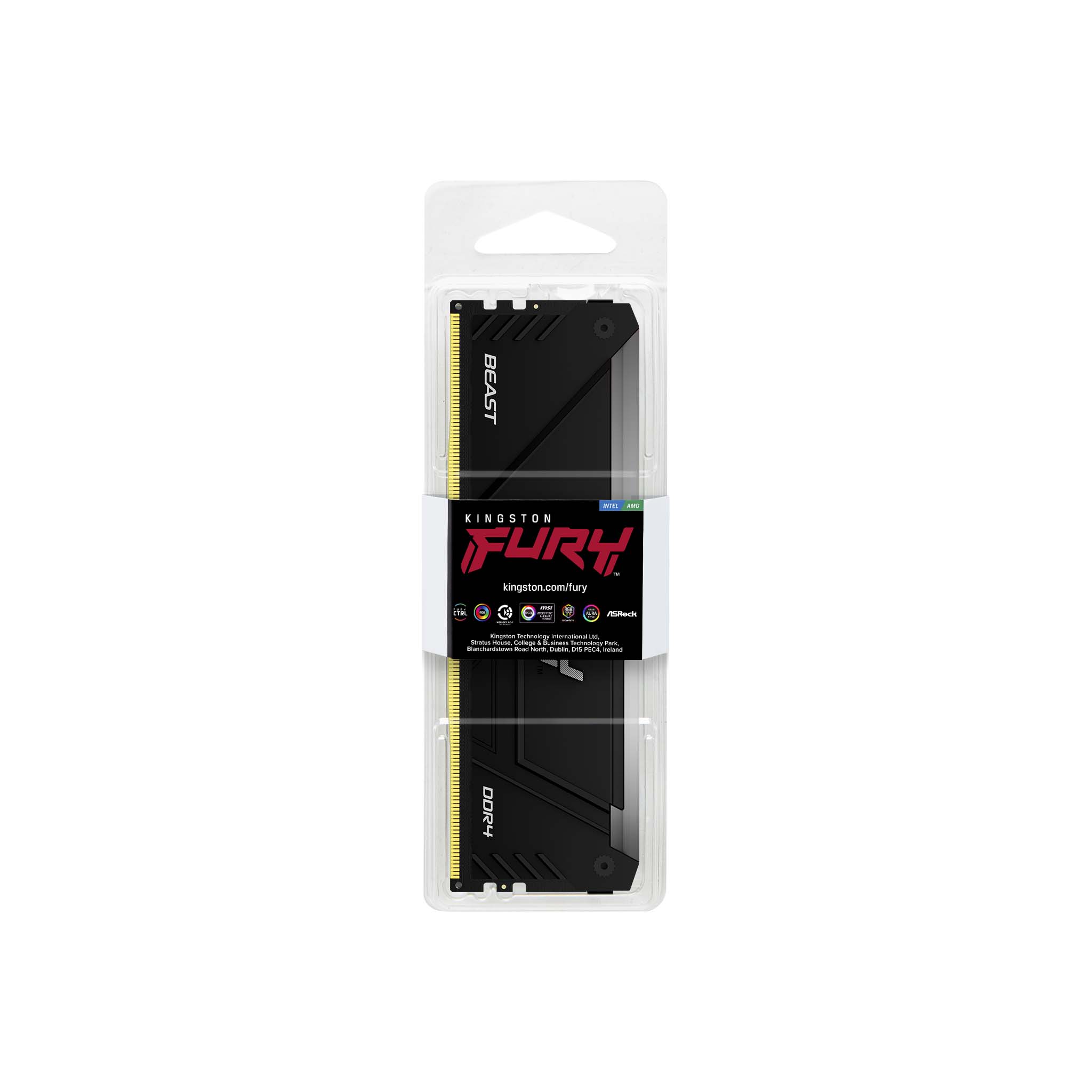 FURY_Beast_RGB_Black_DDR4_1_pkg-zm-lg Memoria RAM Kingston Fury Beast RGB 32GB DDR4 3200MHz UDIMM | Alto Rendimiento y Estilo Gamer - KF432C16BB2A/32 - Imagen 2
