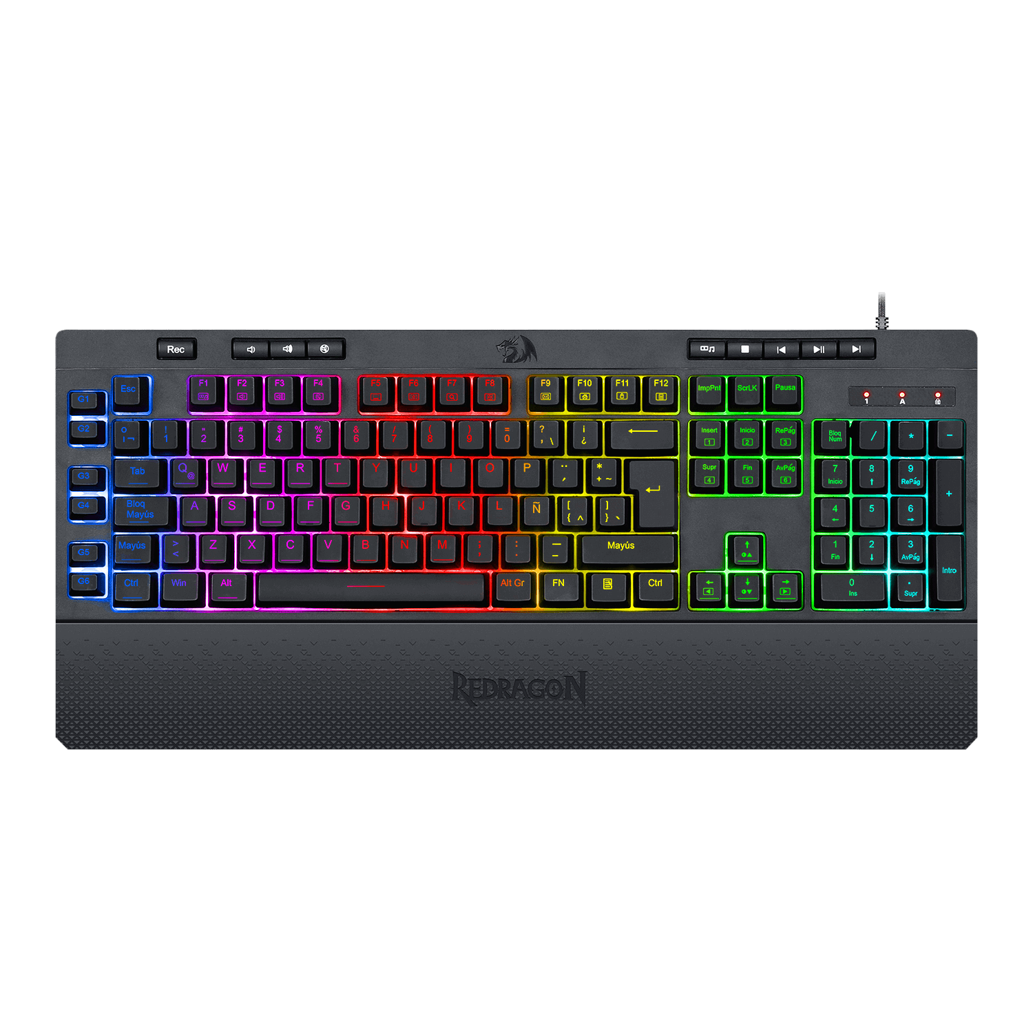 K512RGB-SP-PNG-WEB-1 Teclado Gamer Redragon Shiva Black | Membrana Español | RGB K512RGB-1-SP