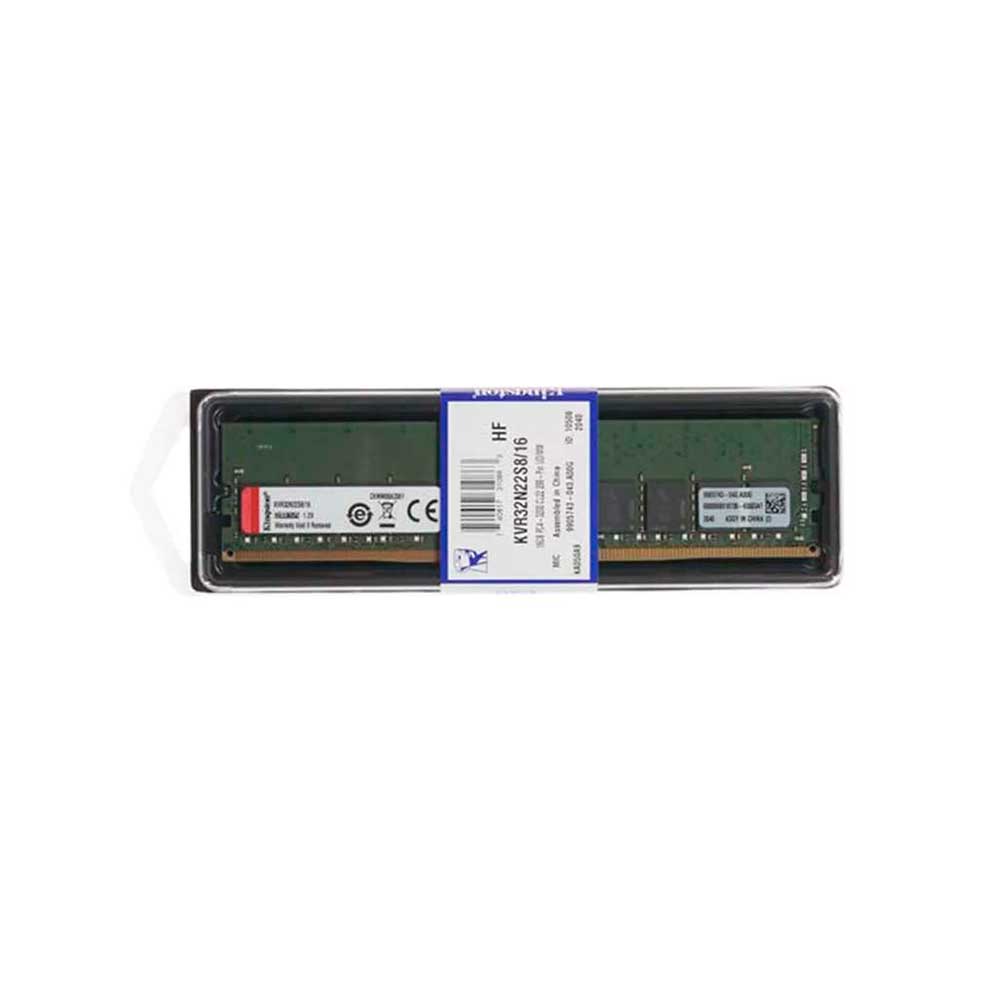 KVR32N22S816 Memoria RAM Kingston 16GB DDR4 3200MHz UDIMM CL22 1.2V | para PC de Escritorio | Rendimiento y Confiabilidad - KVR32N22S8/16
