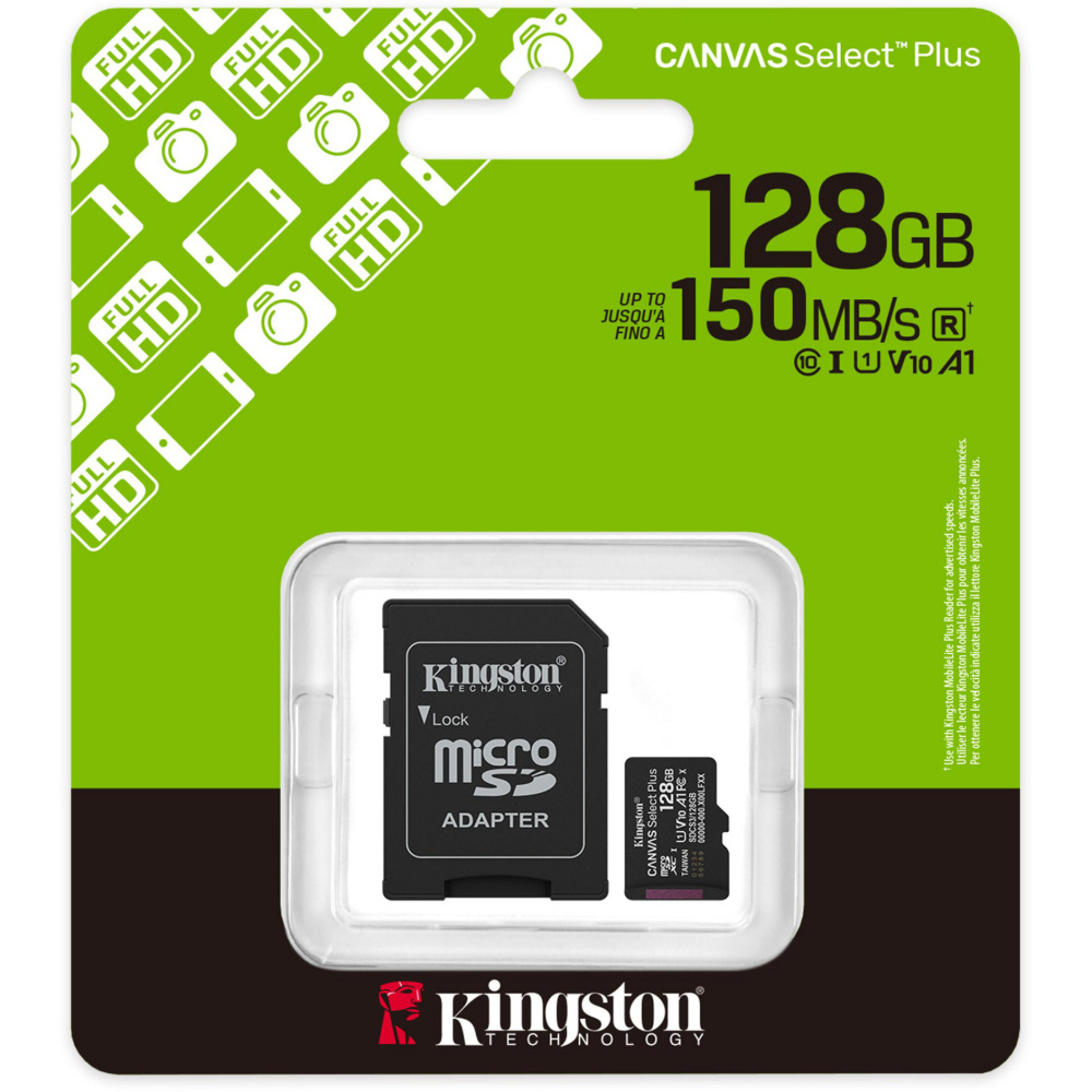 Micro-SD-Kingston-1000x1000 Memoria Micro SD Kingston Canvas Select Plus 128GB C10 | Para Celular y Cámara