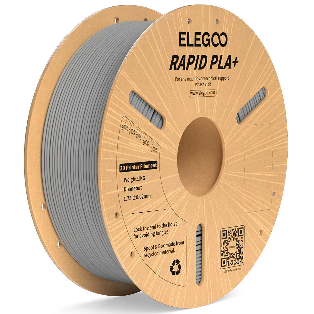 Rapid-PLA-Filament-1KG-Grey Filamento 3D PLA Elegoo Gris 1kg 1.75mm | Preciso y fácil de imprimir