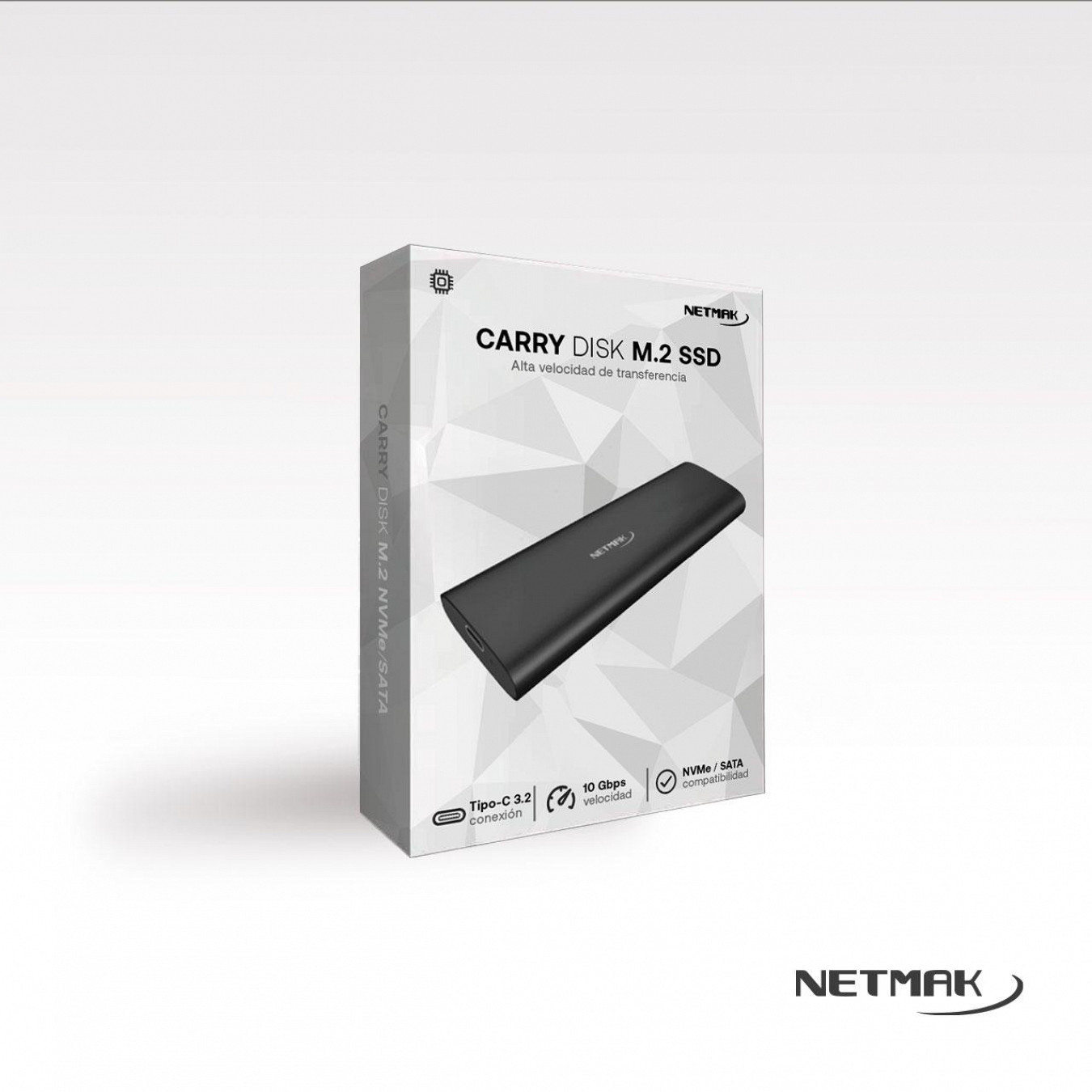 descarga (8) Caja Externa Netmak NM-CASE-7 USB-C 3.2 | Para SSD M.2 NVMe Portátil - Imagen 3