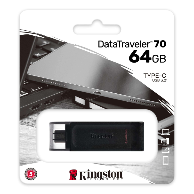 pen-drive-kingston-dt70-64gb-usb-type-c-32 Pendrive Kingston DataTraveler 70 64GB | USB-C 3.2 | DT70/64GB