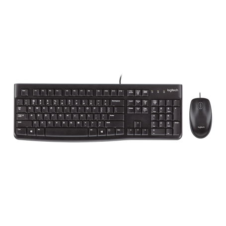 teclado-mouse-logitech-alambrico-mk120-usb (3) Combo Teclado + Mouse Logitech MK120 USB Negro Con Cable | 920-002565 - Imagen 2