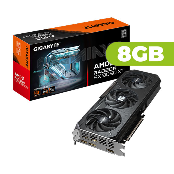 1749735223_7 Placa de Video | Gigabyte Radeon RX 9060 XT Gaming OC 8GB | PCIe | HDMI + DisplayPort | GV-R9060XTGAMING OC-8GD