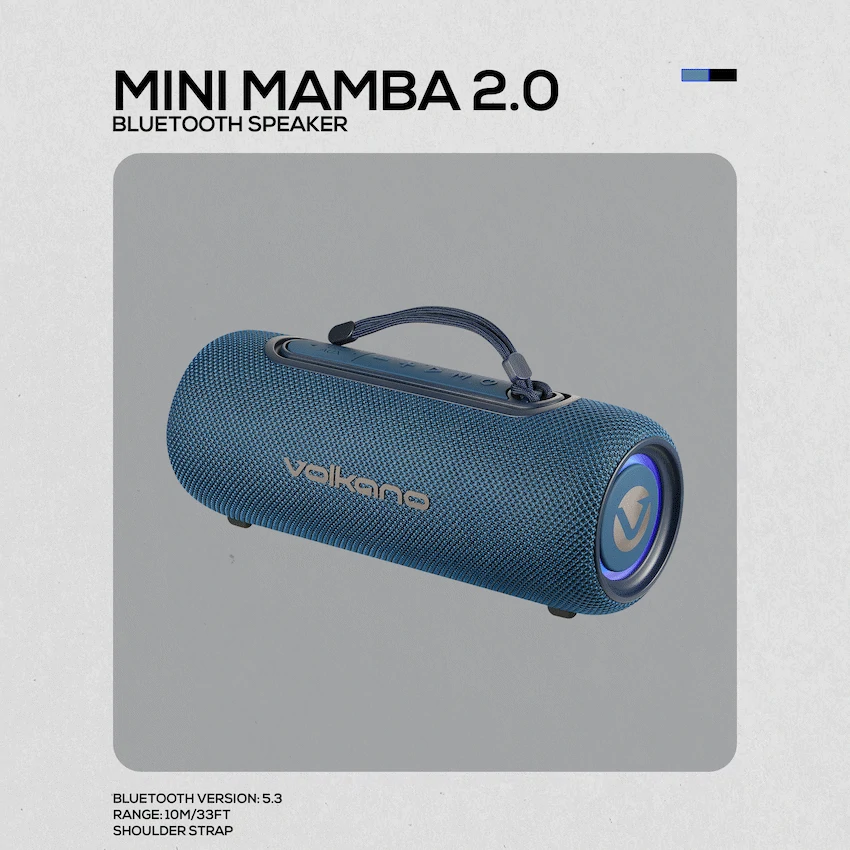 358518 Parlante Bluetooth Portátil Volkano Mini Mamba 2.0 IPX5 Azul | VK-3138-BL - Imagen 7
