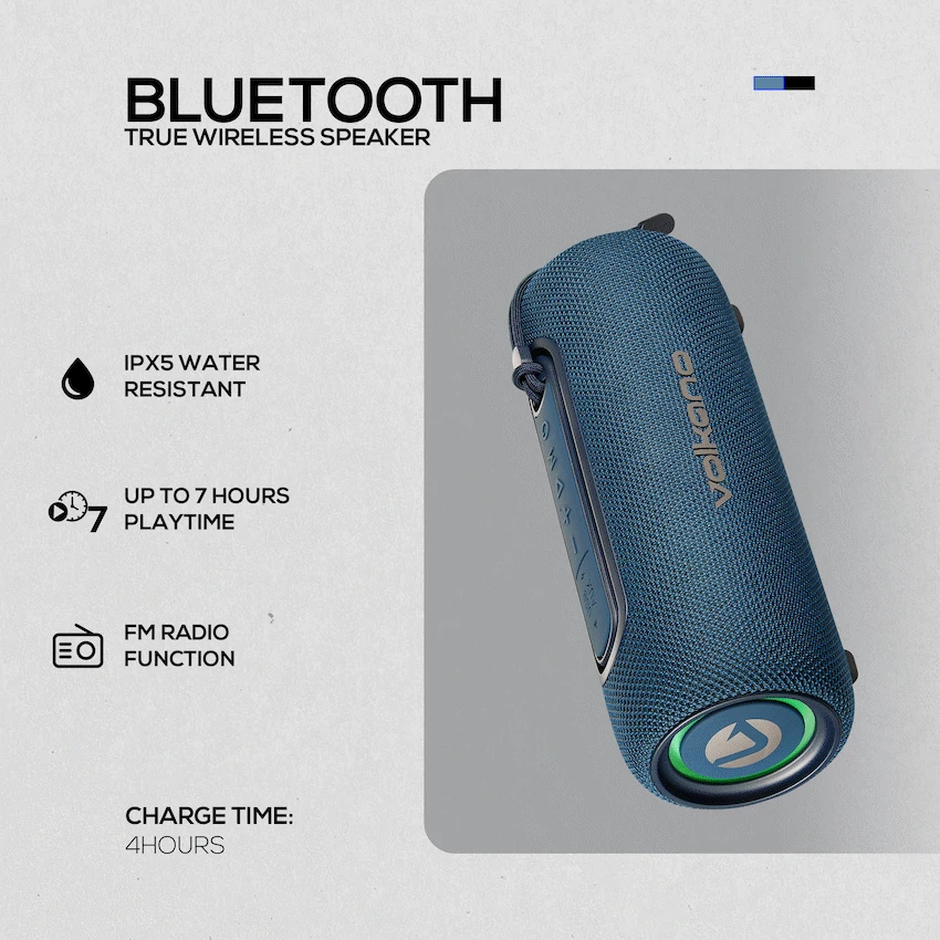 358519 Parlante Bluetooth Portátil Volkano Mini Mamba 2.0 IPX5 Azul | VK-3138-BL - Imagen 8