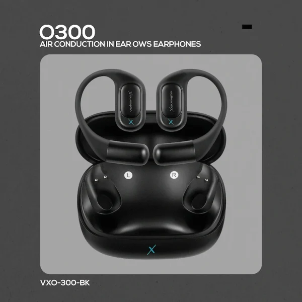 386711-600x600 Auriculares Bluetooth Volkano X O300 IPX4 Air Conduction OWS Noise Cancelling | VXO-300-BK - Imagen 2