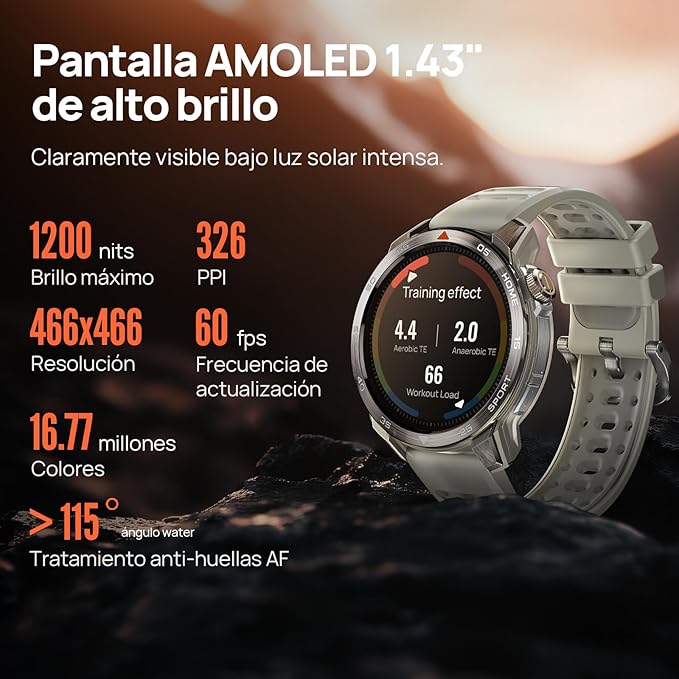 71B8zGbGTyL._AC_SX679_ Smartwatch Mibro GS Pro Beige | AMOLED 1.43” | GPS Multisatélite | 5ATM | Llamadas BT - Imagen 4