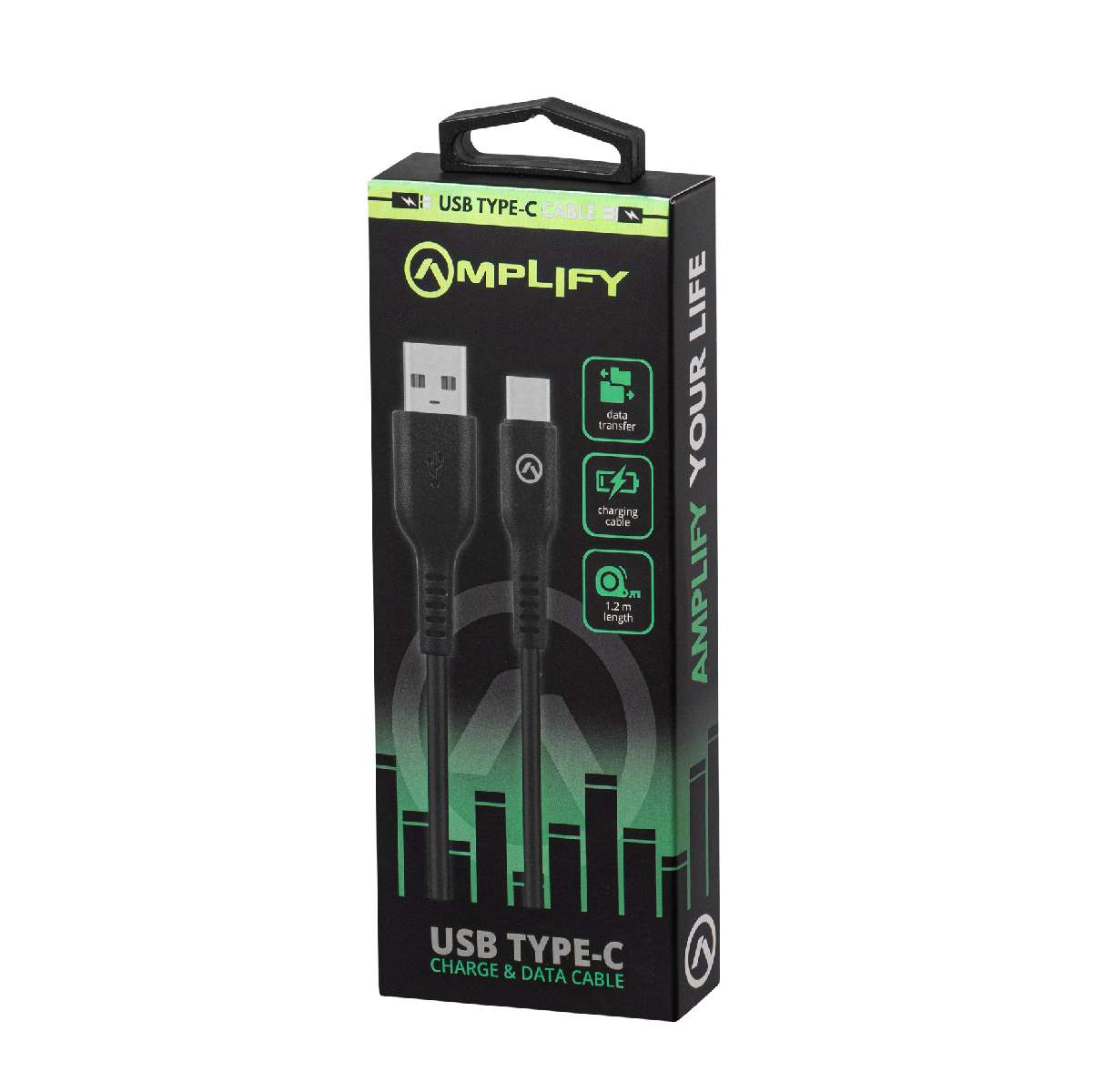AM-20001-BK-4 Cable Volkano Amplify USB-C a USB 1.2 m Negro | AM-20001-BK - Imagen 4