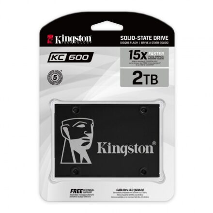 Disco SSD Kingston KC600 2TB 2.5″ SATA III | 3D TLC | Rápido | SKC600/2048G