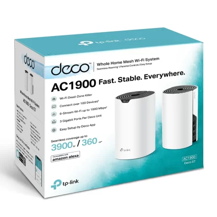 Sistema Mesh TP-Link Deco S7 (2-Pack) | AC1900 | 3 Puertos Gigabit | MU-MIMO Sistema Mesh TP-Link Deco S7 (2-Pack) | AC1900 | 3 Puertos Gigabit | MU-MIMO