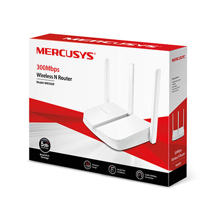 Router WiFi Mercusys MW305R | N300 300Mbps | 3 Antenas 5dBi | 4 Puertos Router WiFi Mercusys MW305R | N300 300Mbps | 3 Antenas 5dBi | 4 Puertos