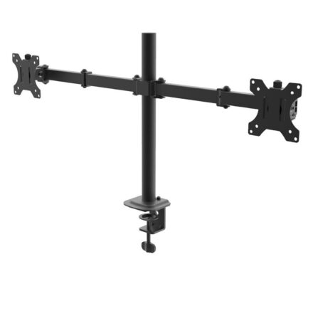 Soporte Doble Monitor Netmak NM-ST18 10”–32” | 10kg c/u | VESA 75/100 | Prensa Escritorio | 360°