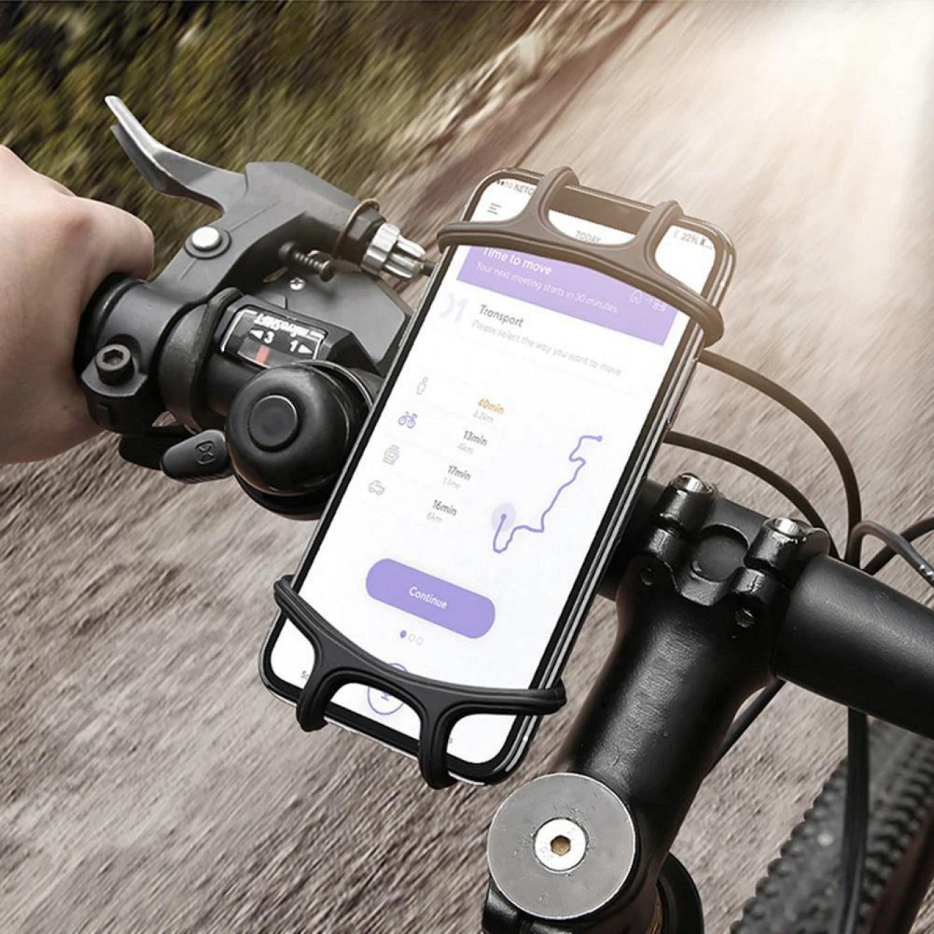 Soporte Para Celular Netmak Para Bicicleta NM-HC34 2 Soporte para Celular Netmak NM-HC34 para Bicicleta y Moto | Giro 360° | Antivibración - Imagen 2