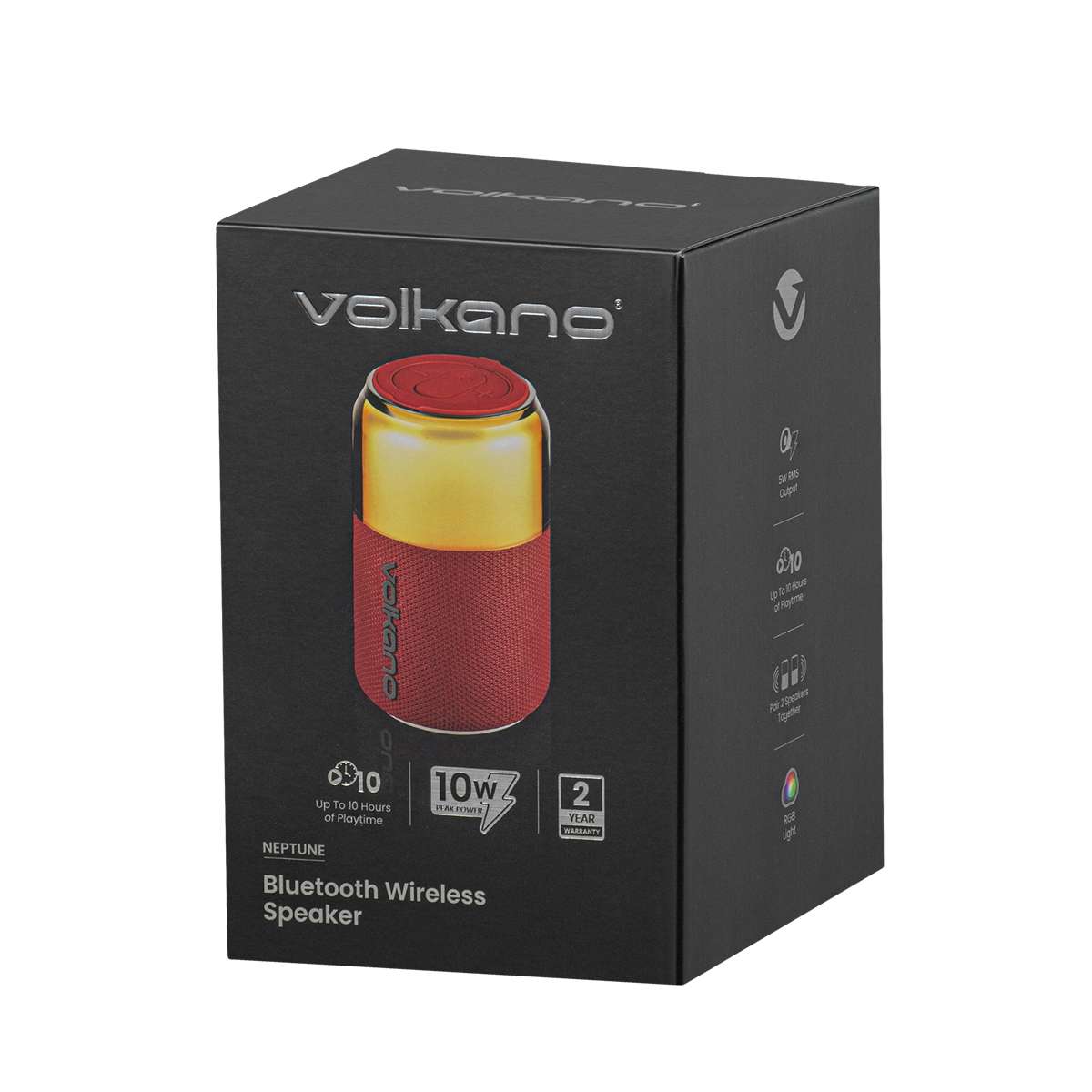 VK-3004-RD-3 Parlante Bluetooth Portátil Volkano Neptune 10W Rojo | VK-3004-RD - Imagen 4