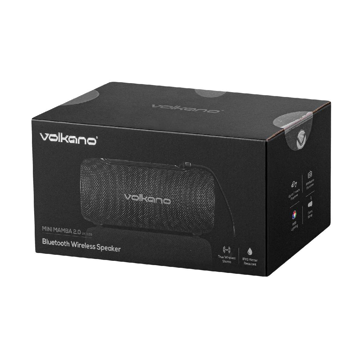 VK-3138-BK-6 Parlante Bluetooth Portátil Volkano Mini Mamba 2.0 IPX5 Negro | VK-3138-BK - Imagen 2