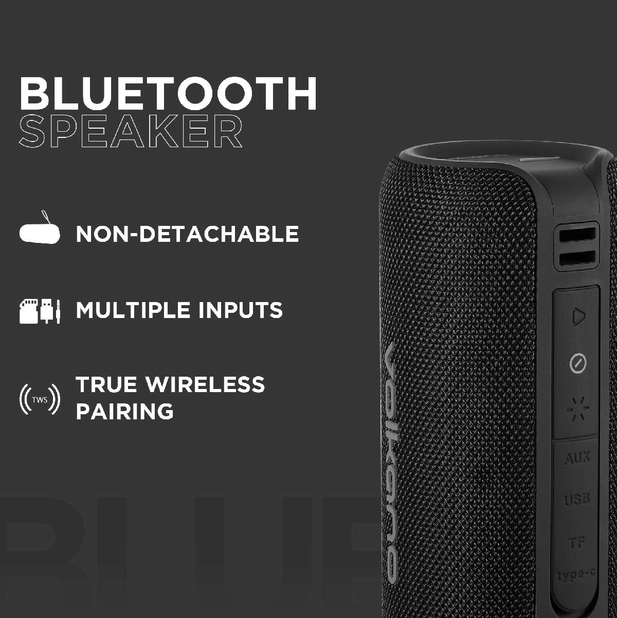 VK-3415-BK-3-1 Parlante Bluetooth Portátil Volkano Rave Series 10W RMS IPX5 | VK-3415 - Imagen 4