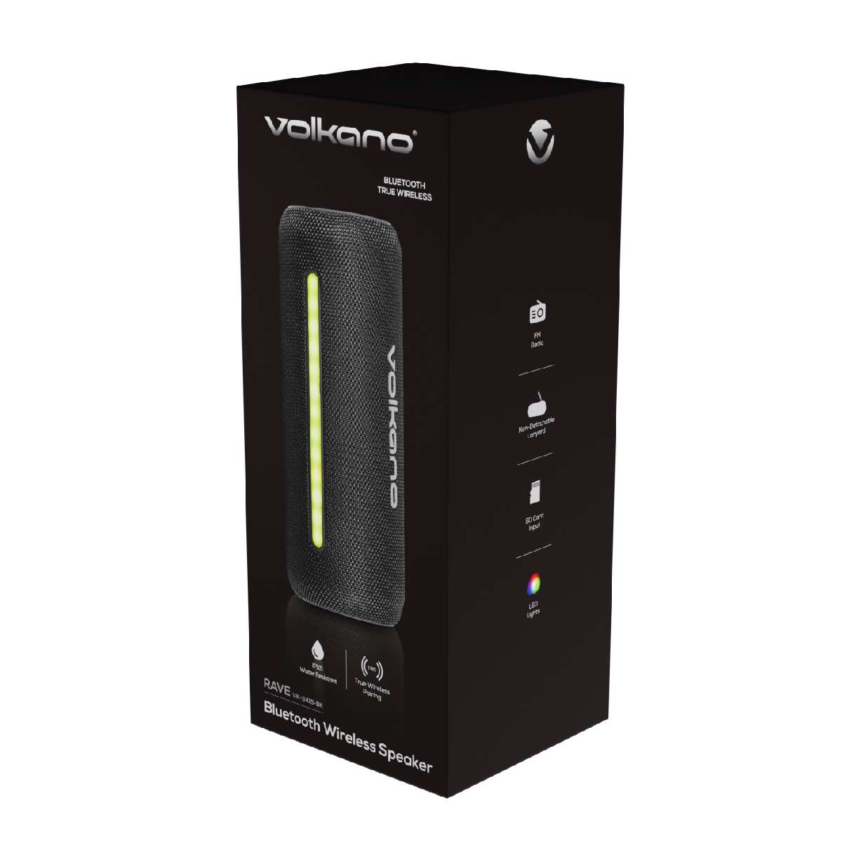VK-3415-BK-6 Parlante Bluetooth Portátil Volkano Rave Series 10W RMS IPX5 | VK-3415 - Imagen 7