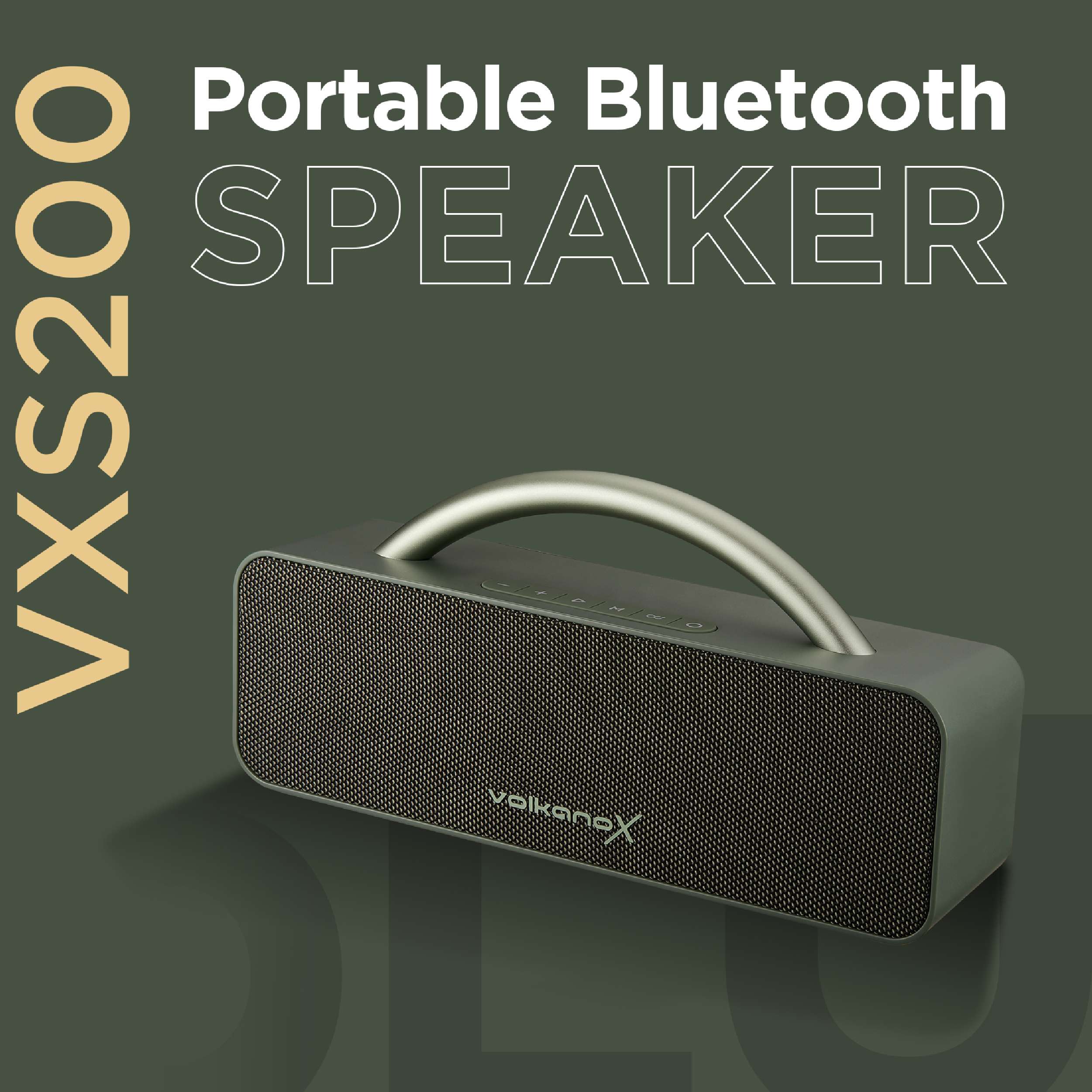 VKX-3003-GN-2-1 Parlante Bluetooth Portátil Volkano X VXS200 IPX5 20W RMS Verde | VKX-3003-GN - Imagen 3