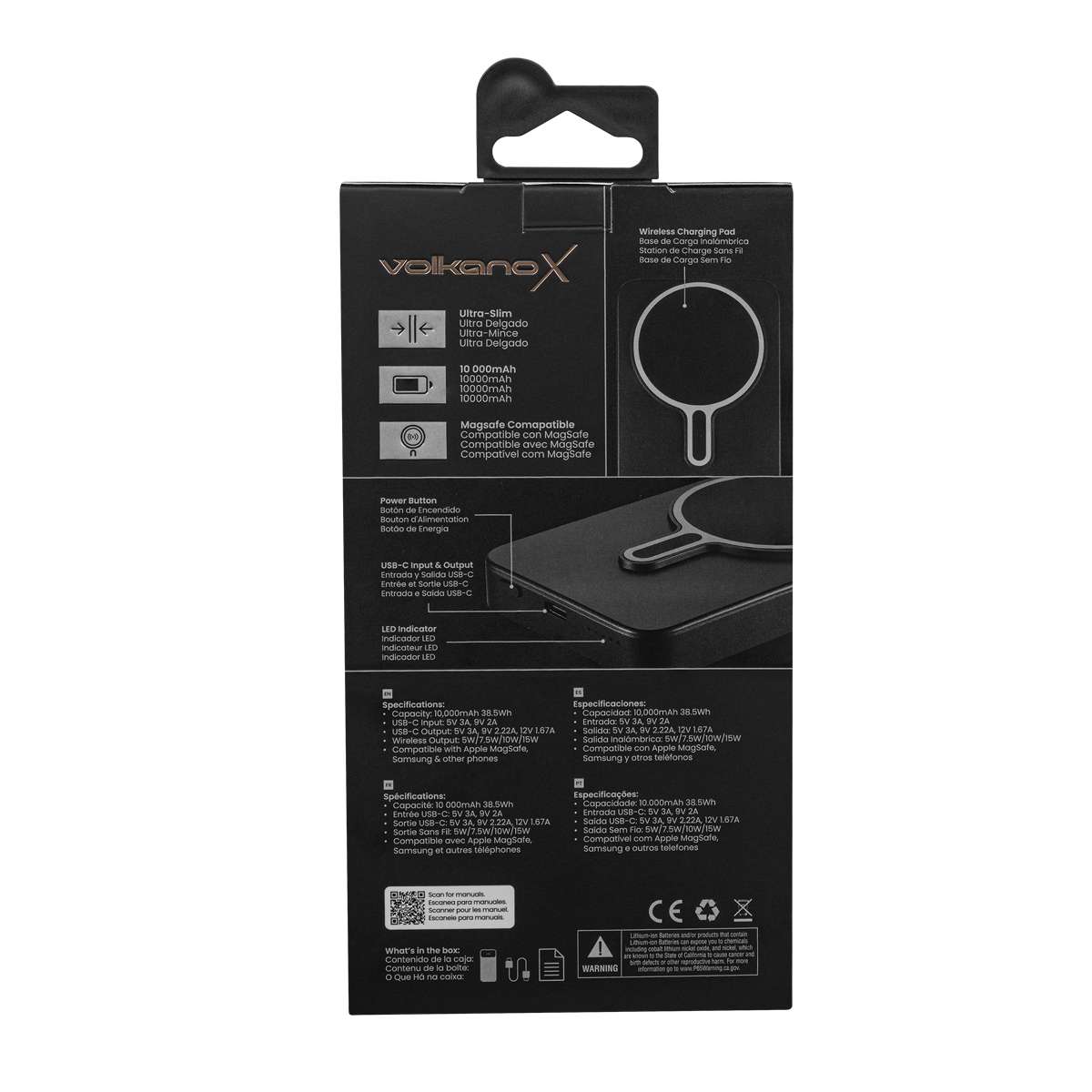 VKX-9031-BK-11 Cargador Portátil Volkano Power Bank Ingot MagSafe 10000mAh Wireless Negro | VK-9021-BK - Imagen 10