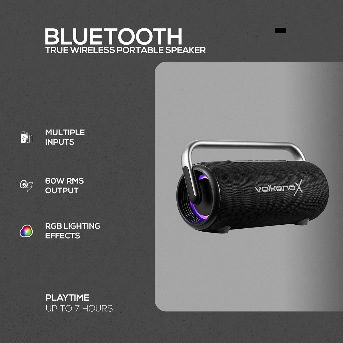 VXS-600-BK-6 Parlante Bluetooth Portatil Volkano X S600 120W 60W RMS VXS-600-BK - Imagen 3