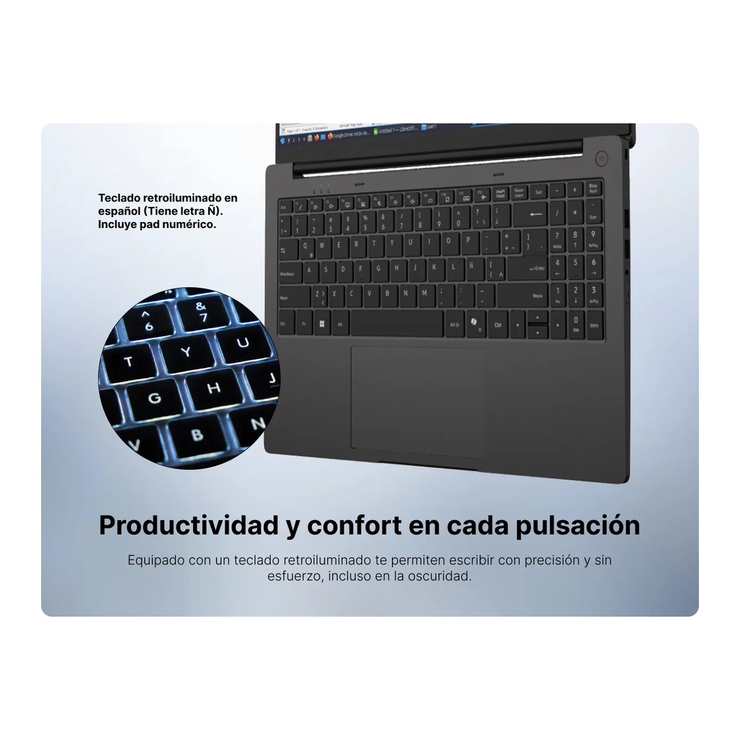 gfast_n153_02_1080 Notebook Gfast N-153 15.6" | Celeron N4020 | 8GB RAM | SSD 240GB | Windows 11 Home | NBMC8GS215W11 - Imagen 3