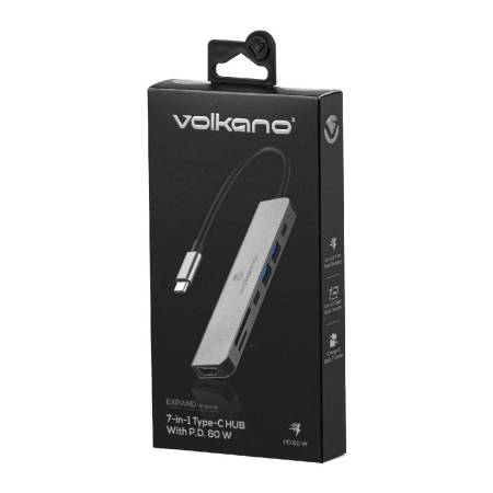 hub-volkano-expand-series-7-in-1-type-c-hub (3) Hub Multipuertos 7 en 1 Volkano Expand USB-C | VK-20236-BK - Imagen 4