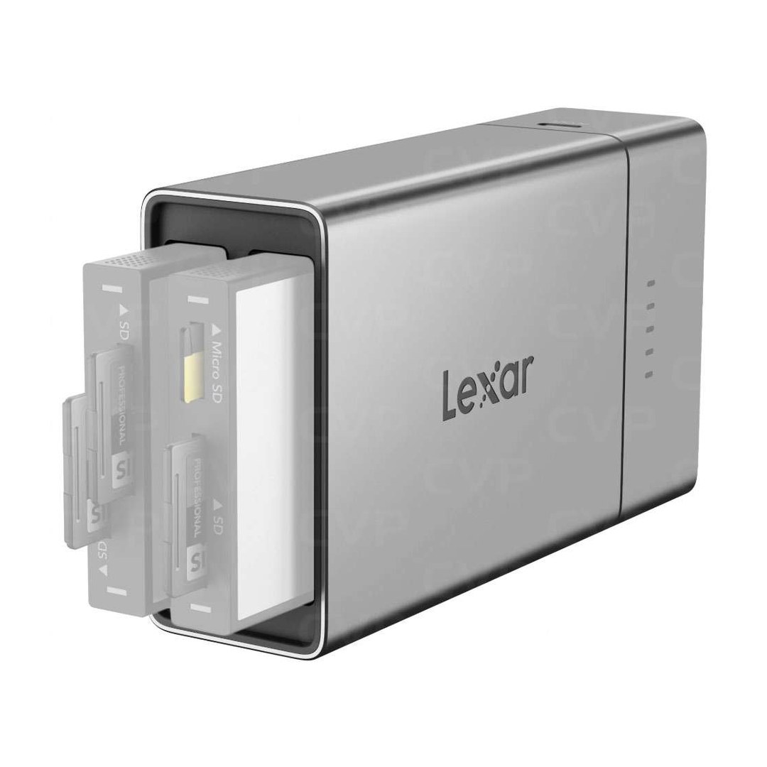 lexar_workflow_go_02_1080 Professional Workflow Go Lexar | Dock Portátil 2 Bahías con Batería | Backups sin Notebook | USB-C 10Gbps