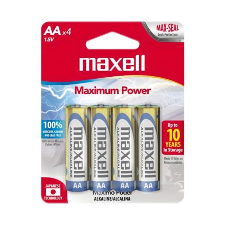 Pilas Maxell Alcalinas AA (LR6) 1.5V | Blister x4 | Larga Duración Pilas Maxell Alcalinas AA (LR6) 1.5V | Blister x4 | Larga Duración