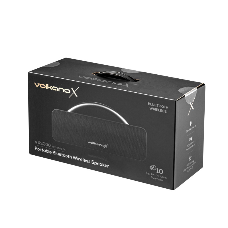 parlante-volkano-bt-x-vxs200-speaker-vkx-3003 (4) Parlante Bluetooth Portátil Volkano X VXS200 IPX5 20W RMS Negro | VKX-3003-BK - Imagen 5