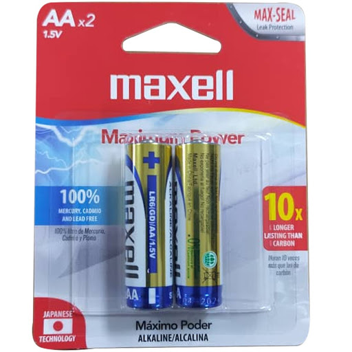 unnamed Pilas Maxell Alcalinas AA (LR6) 1.5V | Display/Blister x2 | Leak Resistant