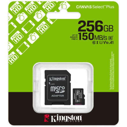 Memoria Micro SD Kingston Canvas Select Plus 256GB | 150MB/s | C10 | SDCS3/256GB Memoria Micro SD Kingston Canvas Select Plus 256GB | 150MB/s | C10 | SDCS3/256GB